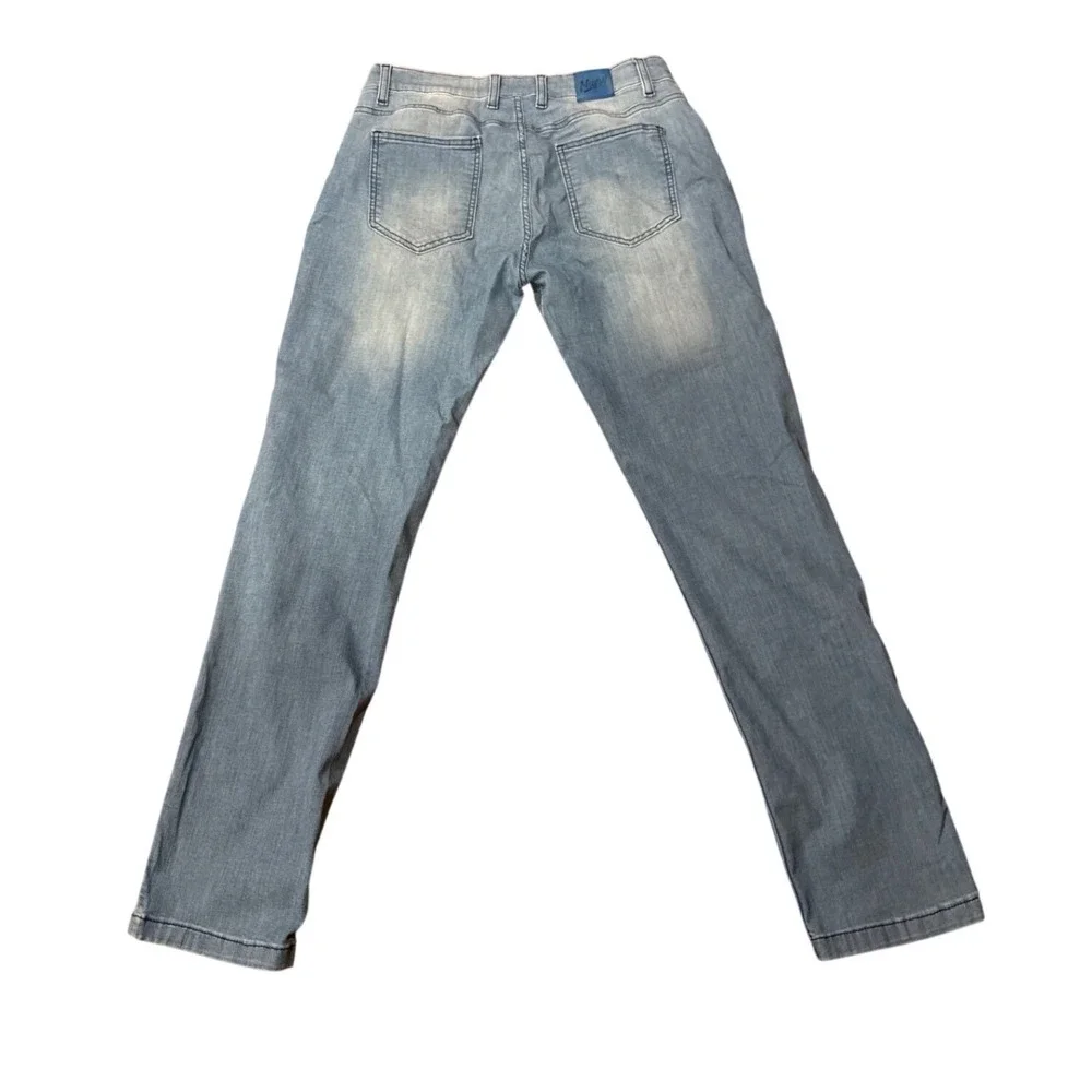 Mugsy Cooldowns Men Light Wash Blue Stretch Distressed Denim Jeans FLX9CTL 33x32
